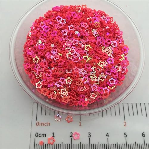 3 mm hohle Sterne, lose Pailletten, Glitzer-Pailletten für Nailart, Maniküre, Konfetti, wie abgebildet, 150 g von BGPFJK