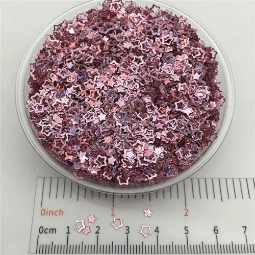 3 mm hohle Sterne, lose Pailletten, Glitzer-Pailletten für Nailart, Maniküre, Konfetti, wie abgebildet, 150 g von BGPFJK