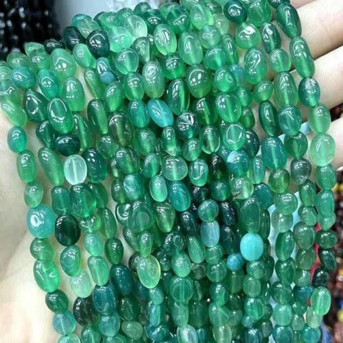 5–10 mm Stein, unregelmäßiger Morganit, Jade, Achate, Citrin, Amazonit, Quarzperlen zur Schmuckherstellung, Ohrstecker, Armband, DIY-Grüner Achat, 5–8 mm von BGPFJK