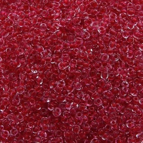 500 Stück mehrfarbige 3 mm DIY Mini-Glasperlen, tschechische Rocailles-Perlen für DIY-Armbänder, Schmuckherstellung, Abstandshalter, handgefertigtes Zubehör, rot, 3 mm, ca. 500 Stück von BGPFJK