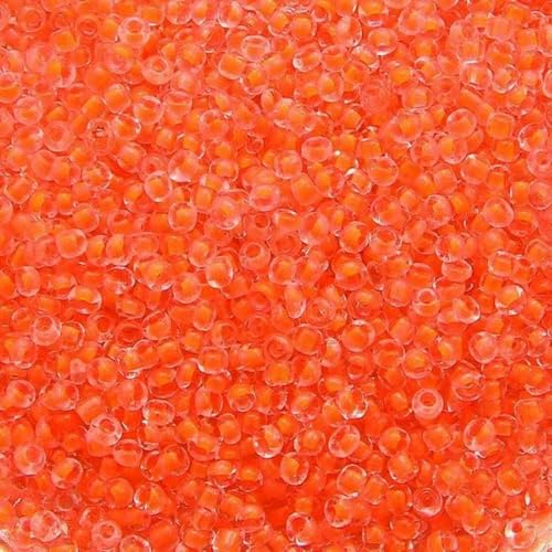 500 Stück mehrfarbige 3 mm DIY Mini-Glasperlen, tschechische Rocailles-Perlen für DIY-Armbänder, Schmuckherstellung, Abstandshalter, handgefertigtes Zubehör-Orange-Gelb-3 mm, ca. 500 Stück von BGPFJK