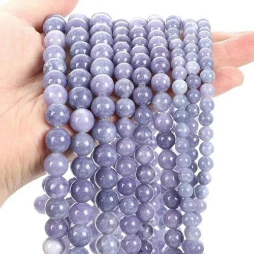 Stein Lila Amethyst Achat Turmalin Jade Lose Abstandsperlen zur Schmuckherstellung DIY Armbänder Bastelzubehör-Lavendel-10mm-ca. 38 Stück von BGPFJK