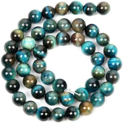 Steinblaue Augenperlen, hellblaue, runde, lose Perlen zur Schmuckherstellung, DIY-Paararmbänder für Herren, 4/6/8/10/12 MM, blauer Tiger, 12 mm, 29–30 Stück von BGPFJK