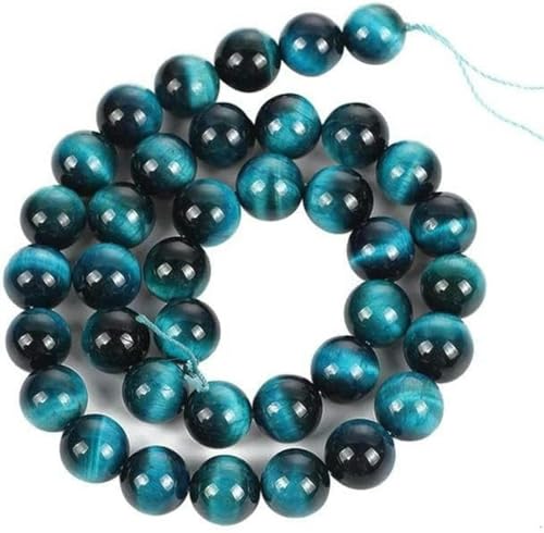 Steinblaue Augenperlen, hellblaue, runde, lose Perlen zur Schmuckherstellung, DIY-Paararmbänder für Herren, 4/6/8/10/12 MM, blauer Tiger, 12 mm, 29–30 Stück von BGPFJK