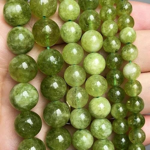 Steinperlen, Lava-Achat, Amethyste, runde Perlen zum Basteln von Schmuck, DIY-Armbandzubehör, grüner Peridot, 8 mm, 44 bis 46 Stück von BGPFJK