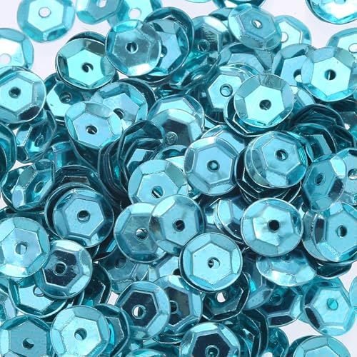 g/Los 4 mm 6 mm 7 mm Pailletten lose runde Cup-Pailletten Glitzer zum Nähen Nagelkunsthandwerk-Seeblau-5 mm 5 g 625 Stück von BGPFJK