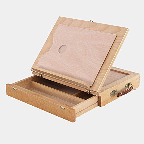 BGSFF Leinwand Workstation Sketch Staffelei Tisch Staffelei Holz Tischplatte Staffelei aus massivem Buchenholz Premium Ideal zum Skizzieren, Zeichnen und Planen Maler Handwerk Tragbare l von BGSFF