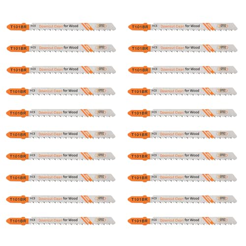 BGTEC 20PCS T-Schaft Stichsägeblätter Set HCS(SK5) Stichsägeblätter für Holz, Kunststoff schneiden(T101BR) von BGTEC