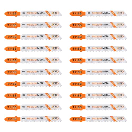 BGTEC 20PCS T-Schaft Stichsägeblätter Set HSS(M2) Stichsägeblätter für Holz, Kunststoff und Metall schneiden (T118B) von BGTEC