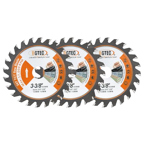 BGTEC Kreissägeblatt - 3 Stück 85 x 15 mm, schneller Schnitt, Sägeblatt geeignet für Weich- und Hartholz, Tischlerplatten und Spanplatten(24T) von BGTEC