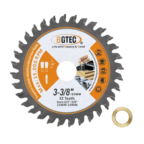 BGTEC Profi TCT Sägeblatt Trennscheibe ⌀85x15mm Multifunktional Kreissägeblatt Schneiden Dics 32 Zähne für Holz Kunststoff Aluminium passend von BGTEC