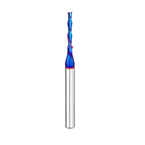 BGTEC Schaftfräser CNC-Fräser-Bits - Down Cut 6.35MM Schaft Fräswerkzeug Gravur Fräser Schaftfräser Nano-Blau-Beschichtung CNC-Fräser-Bits von BGTEC