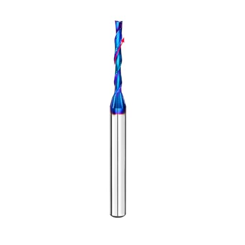 BGTEC Schaftfräser CNC-Fräser-Bits - Up Cut 6.35MM Schaft Fräswerkzeug Gravur Fräser Schaftfräser Nano-Blau-Beschichtung CNC-Fräser-Bits von BGTEC