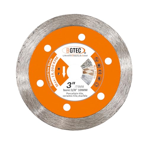 Diamant Trennscheibe - BGTEC Fliesentrennscheibe 75 mm x 10 mm Kontinuierliche Verzahnung für Porzellan, Keramik, Granit, Marmor, Fliesen, Granit von BGTEC