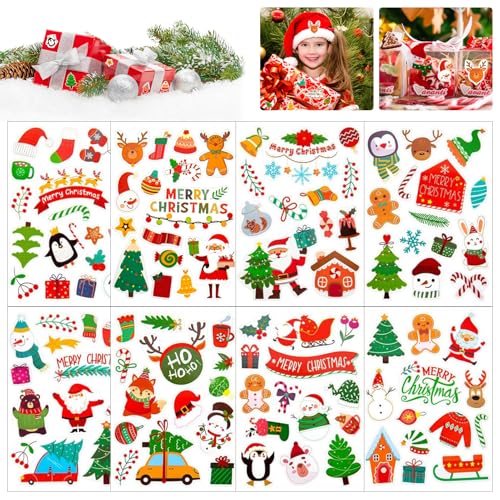 16 Blatt Aufkleber Weihnachten, Weihnachtssticker Selbstklebend, Weihnachtsaufkleber Weihnachtsdeko, Sticker Weihnachten Kinder, Für Umschlag Geschenktüten Papiertüten Weihnachtskarten von BGTLJKD