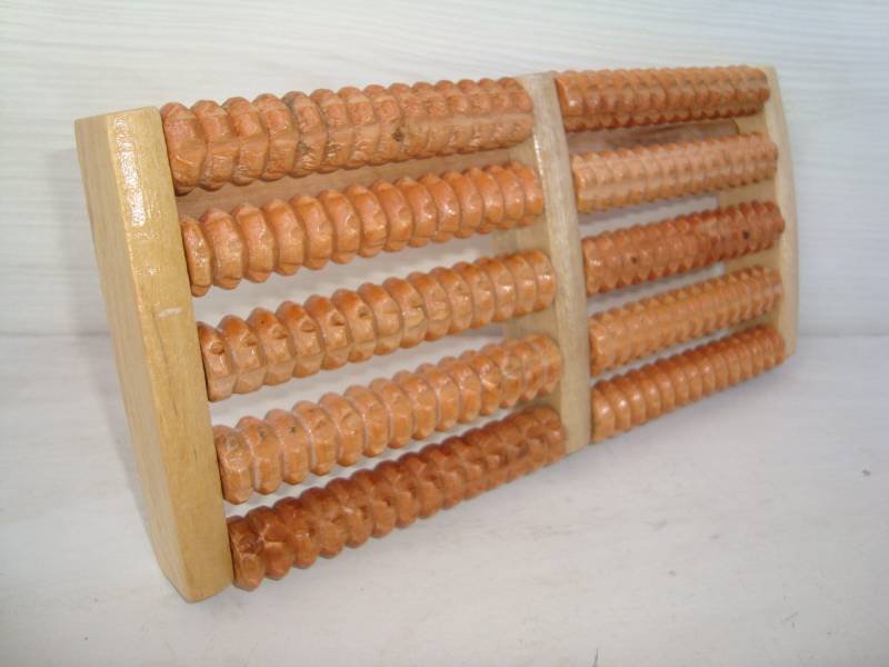 Nie Verwendet Handgemachtes Fußmassagegerät Roller Massage Öko Holz, Holzboden von BGvintageART