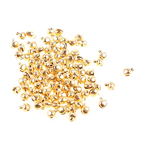 BHFYOB 100 Stück kleine Glöckchen Schmuck 6 mm Perlen Findings Gold gemischte Farben Hochzeit Handwerk von BHFYOB