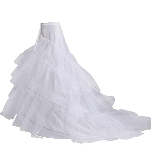 BHFYOB 3-lagiges Garn, 2 Reifen, Brautkleid, langer Rock, Petticoat, elastisch von BHFYOB