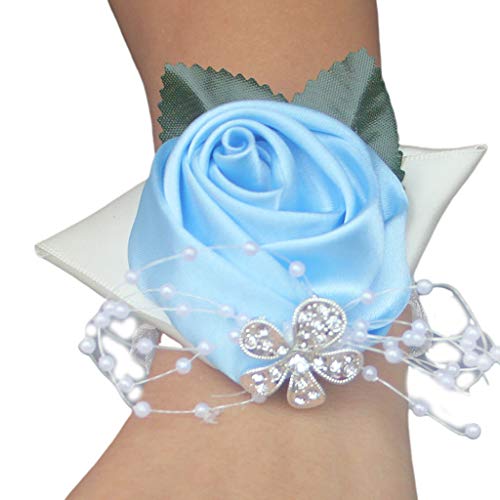 BHFYOB Handgefertigte Rose Handgelenk Corsage Hochzeit Abschlussball Party Brautjungfer Braut Handgelenk von BHFYOB