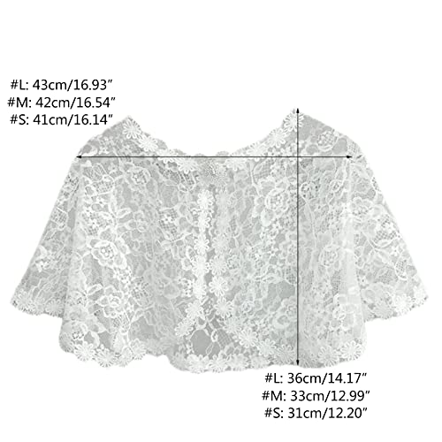 BHFYOB Mädchen Spitze Shrug Cardigan Capes für Hochzeit Schal mit zarter Blumenstickerei Capelet für Party von BHFYOB