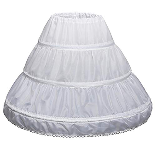 BHFYOB Snow Petticoat für Kinder, A-Linie, 3 Reifen, Reifrohr, Spitzenbesatz, fließend von BHFYOB