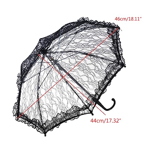BHFYOB Spitzenschirm mit Blumenmuster, Hochzeitsdekoration, Braut, handgefertigt, Fotografie, Sonnenschirm, 3 Farben mit verschiedenen Mustern von BHFYOB