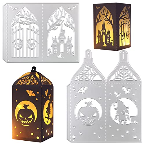 2 Stück Stanzschablonen Halloween Kürbis Hexe Kürbislaterne 3D Stanzformen Prägeschablonen Schablonen Cutting Dies für DIY Scrapbooking Handwerk von BHGT