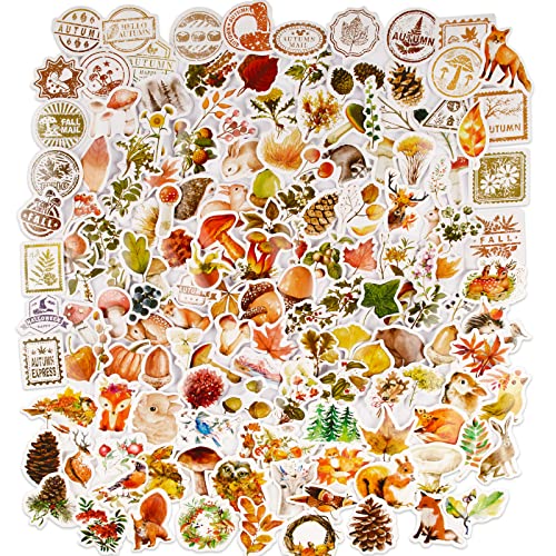 270 Pcs Scrapbooking Aufkleber Herbst in Verschiedene Muster Blumen Pflanzen Vintage Scrapbooking Sticker Notizsticker Set für Umschlag Kalender Handbuch Notizbuch Tagebuch Fotoalbum DIY Dekoration von BHGT