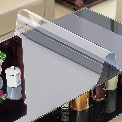 BHODA Tischdecke, schmutzabweisend, PVC, 45 x 100 cm, rutschfest, umweltfreundlich, Esstisch, leicht zu reinigen, Matte für Tisch, Küche, Couchtisch, transparent, 1 mm von BHODA