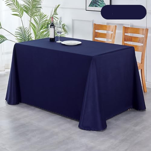 BHOMTY Rechteckige Tischdecke aus Polyester Für Tischdekorationen für Hochzeit, Party, Business und Konferenz. Maschinenwaschbar, Blau C 180 * 260 cm von BHOMTY