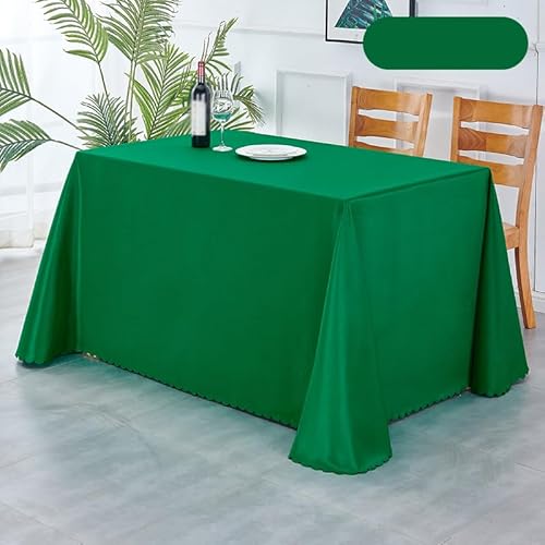 BHOMTY Rechteckige Tischdecke aus Polyester Für Tischdekorationen für Hochzeit, Party, Business und Konferenz. Maschinenwaschbar, Grün B 140 * 140 cm von BHOMTY