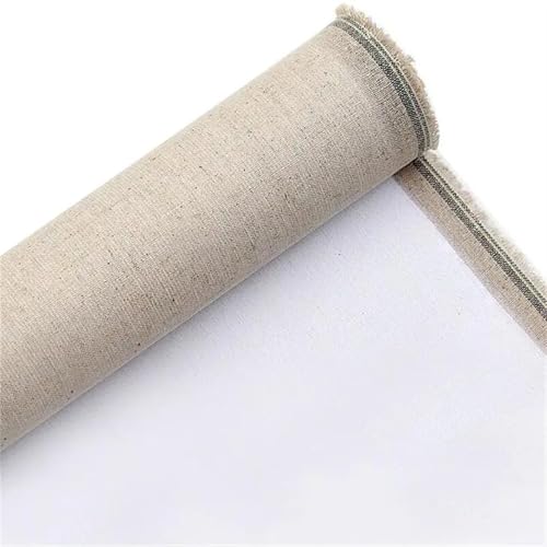 BHOUTY Leinwandrolle 0,88 m * 5 m Rolle, Leere Kunst-Malleinwand, Dehnbare Leinwand, Ölgemälde-Leinwand, professioneller Kunstbedarf Leinwand Auf Rolle(280g Pure Cotton) von BHOUTY