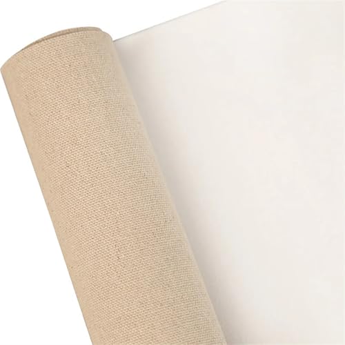 BHOUTY Leinwandrolle 78 cm breite Malerleinwandrolle, Dicke 450 g, mittelgroße, grundierte Leinwandrolle Leinwand Auf Rolle(10m roll) von BHOUTY