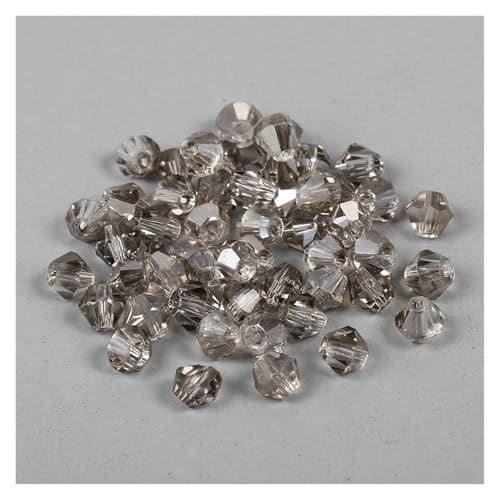 Kristall Bicone Perle 200 Stück 3 mm AB-Farbe glänzende facettierte Glasperlen lose Abstandshalter Doppelkegel-Kristalle Perlen for DIY-Armbänder Schmuckherstellung Zubehör(DFark Grey) von BHOUTY