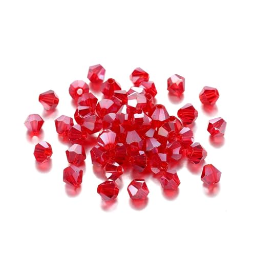 Kristall Bicone Perle 200 Stück 3 mm AB-Farbe glänzende facettierte Glasperlen lose Abstandshalter Doppelkegel-Kristalle Perlen for DIY-Armbänder Schmuckherstellung Zubehör(Dark Red) von BHOUTY