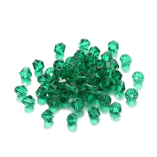 Kristall Bicone Perle 200 Stück 3 mm AB-Farbe glänzende facettierte Glasperlen lose Abstandshalter Doppelkegel-Kristalle Perlen for DIY-Armbänder Schmuckherstellung Zubehör(Forest Green) von BHOUTY