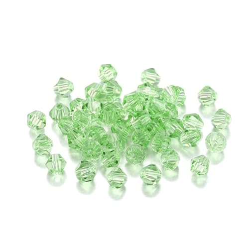 Kristall Bicone Perle 200 Stück 3 mm AB-Farbe glänzende facettierte Glasperlen lose Abstandshalter Doppelkegel-Kristalle Perlen for DIY-Armbänder Schmuckherstellung Zubehör(Light green2) von BHOUTY