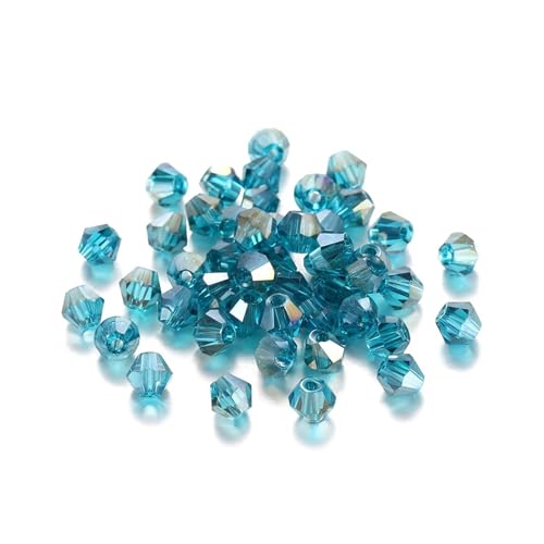 Kristall Bicone Perle 200 Stück 3 mm AB-Farbe glänzende facettierte Glasperlen lose Abstandshalter Doppelkegel-Kristalle Perlen for DIY-Armbänder Schmuckherstellung Zubehör(Malachite Blue) von BHOUTY