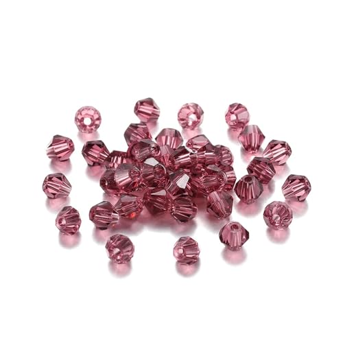 Kristall Bicone Perle 200 Stück 3 mm AB-Farbe glänzende facettierte Glasperlen lose Abstandshalter Doppelkegel-Kristalle Perlen for DIY-Armbänder Schmuckherstellung Zubehör(Purple) von BHOUTY