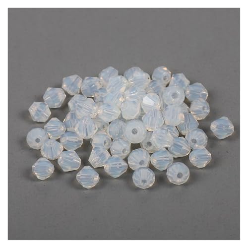 Kristall Bicone Perle 200 Stück 3 mm AB-Farbe glänzende facettierte Glasperlen lose Abstandshalter Doppelkegel-Kristalle Perlen for DIY-Armbänder Schmuckherstellung Zubehör(White2) von BHOUTY