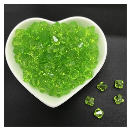 Kristall Bicone Perle 6mm 8mm 10mm Acryl Spacer Perlen Facettierte Bicone Kristall Spacer Perlen for Schmuck Machen(Green,10mm 50pcs) von BHOUTY