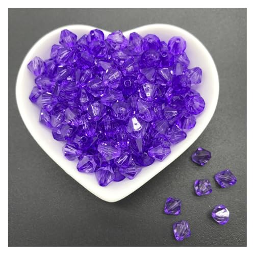 Kristall Bicone Perle 6mm 8mm 10mm Acryl Spacer Perlen Facettierte Bicone Kristall Spacer Perlen for Schmuck Machen(Purple,6mm 200pcs) von BHOUTY