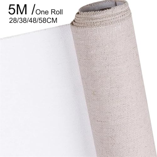 Leinwandrolle 5 m, eine Rolle, mit Leinenmischung grundiert, leere Leinwand for Schichten, Ölgemälde, Leinwand, wasserfestes Leinen, Kunstbedarf for Künstler Leinwand Auf Rolle(Width 88cm 5M length) von BHOUTY