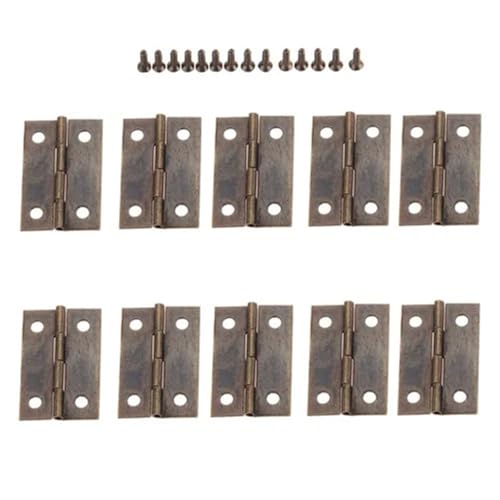 BHVHRHOM 20 Stücke Bronze/Schwarz/Gold Tür Schrank Scharniere 4 Löcher Schmuck Boxen Dekorative Scharnier Möbel Beschläge mit Schrauben 35 * 21mm(Antique Bronze 20pcs) von BHVHRHOM