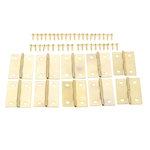 BHVHRHOM 20 Stücke Bronze/Schwarz/Gold Tür Schrank Scharniere 4 Löcher Schmuck Boxen Dekorative Scharnier Möbel Beschläge mit Schrauben 35 * 21mm(Gold 20pcs) von BHVHRHOM