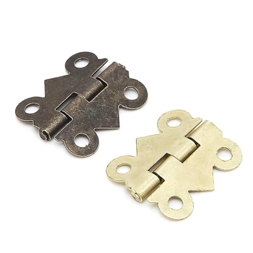 BHVHRHOM Box Scharnier Möbel 10x Mini Schmetterling Tür Schrank Schublade Schmuck 20mm x17mm Windows 10 Pro Schlüssel Magnet(Gold) von BHVHRHOM