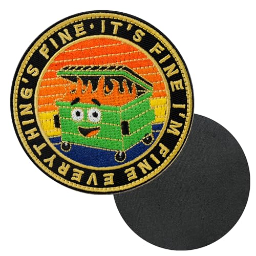 Dumpster Fire Patch – 8,9 cm Bügelbild, lustig, bestickt, taktische Flicken von BHealthLife