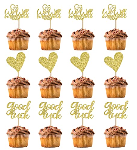 BIABISD Cupcake-Topper mit Aufschrift "We Will Miss You", Glücksbringer, Cupcake-Topper, Ruhestand, Mottoparty, Kuchendekoration, Zubehör (Gold) von BIABISD