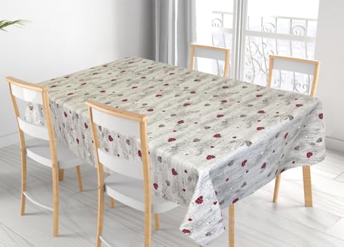 BIANCHERIAWEB Happy RP Tischdecke für Wohnzimmer, Küche, Tisch, 100 % Baumwolle, hergestellt in Italien, 140 x 140 cm von BIANCHERIAWEB