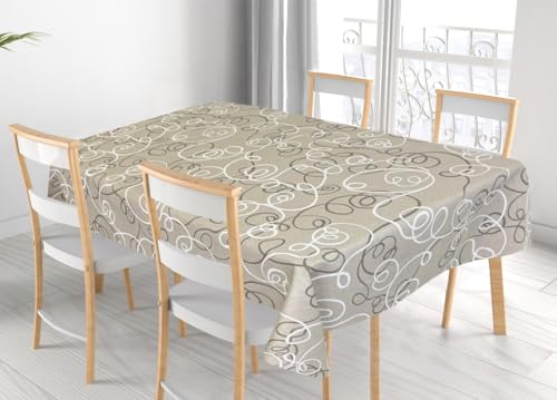 BIANCHERIAWEB Penelope RP Tischdecke für Wohnzimmer Küche Baumwollmischung Made in Italy Penelope RP 140 x 180 Beige von BIANCHERIAWEB